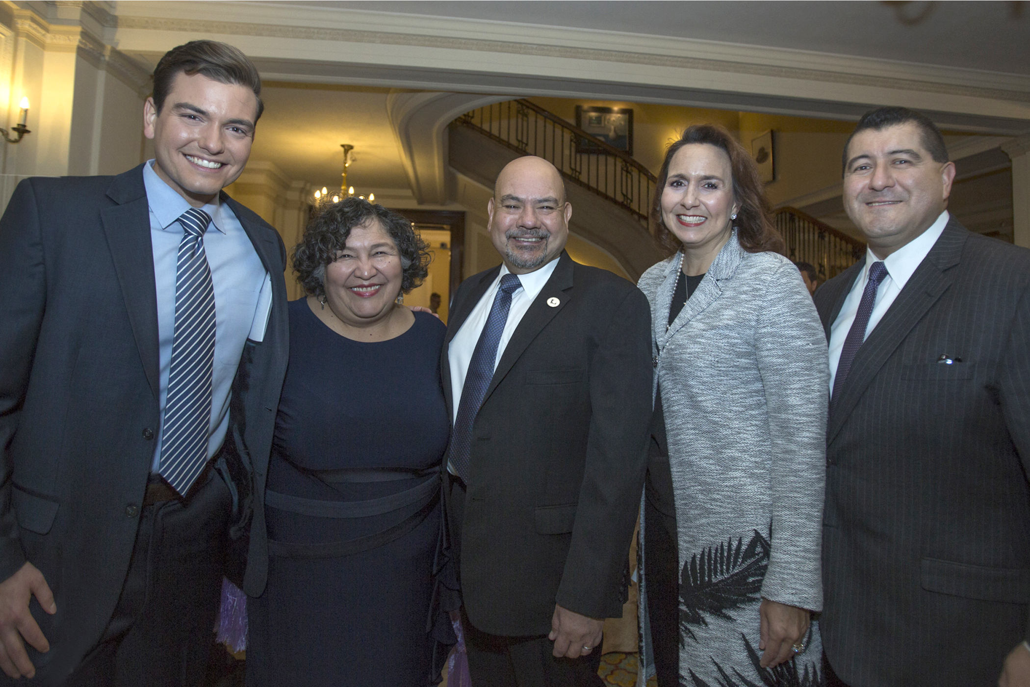 Left to right: Mark Rivera, ABC 7 anchor and reporter, Sylvia Puente, Latino Policy Forum executive director; Arturo Vargas, NALEO Educational Fund president and CEO; Maria Doughty, Forum board president; and Martin Cabrera, event chair