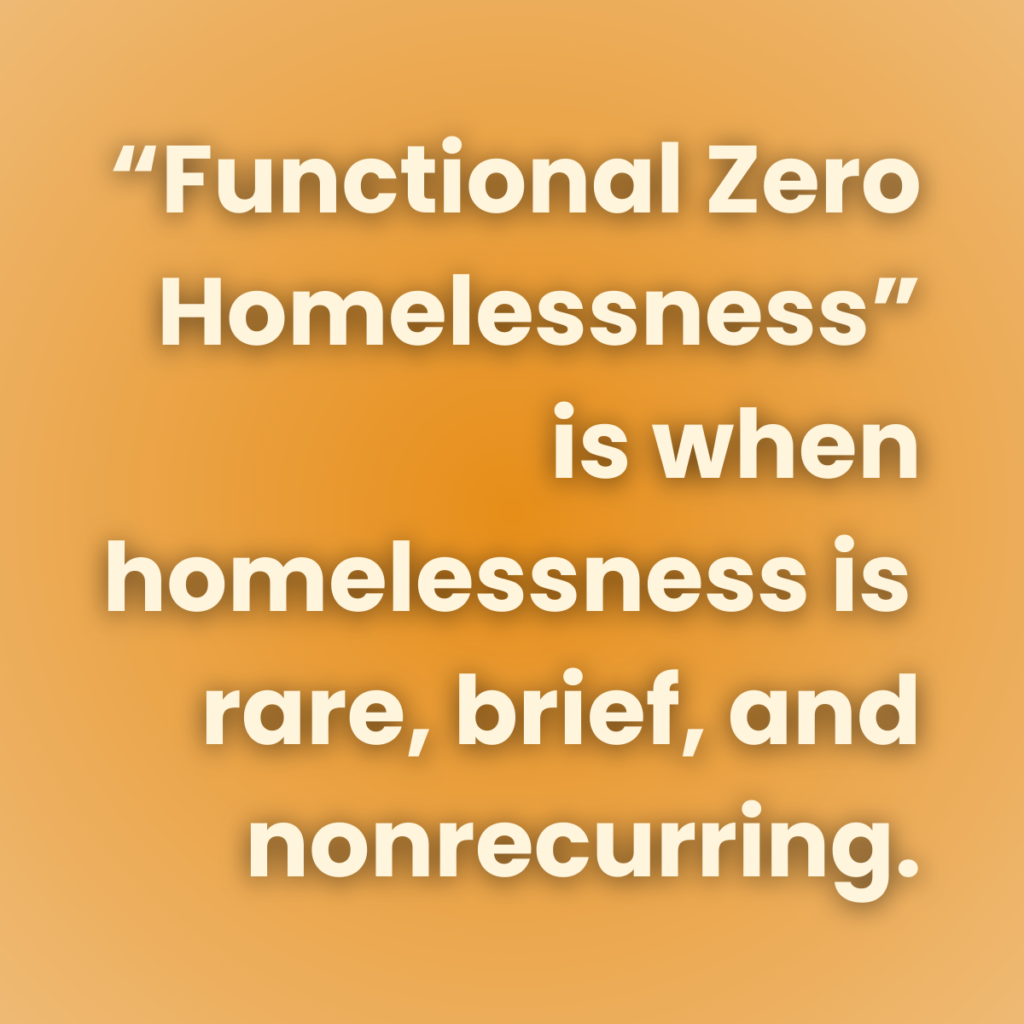 functional-zero-homelessness-definition Functional Zero Homelessness” is when homelessness is rare, brief, and nonrecurring